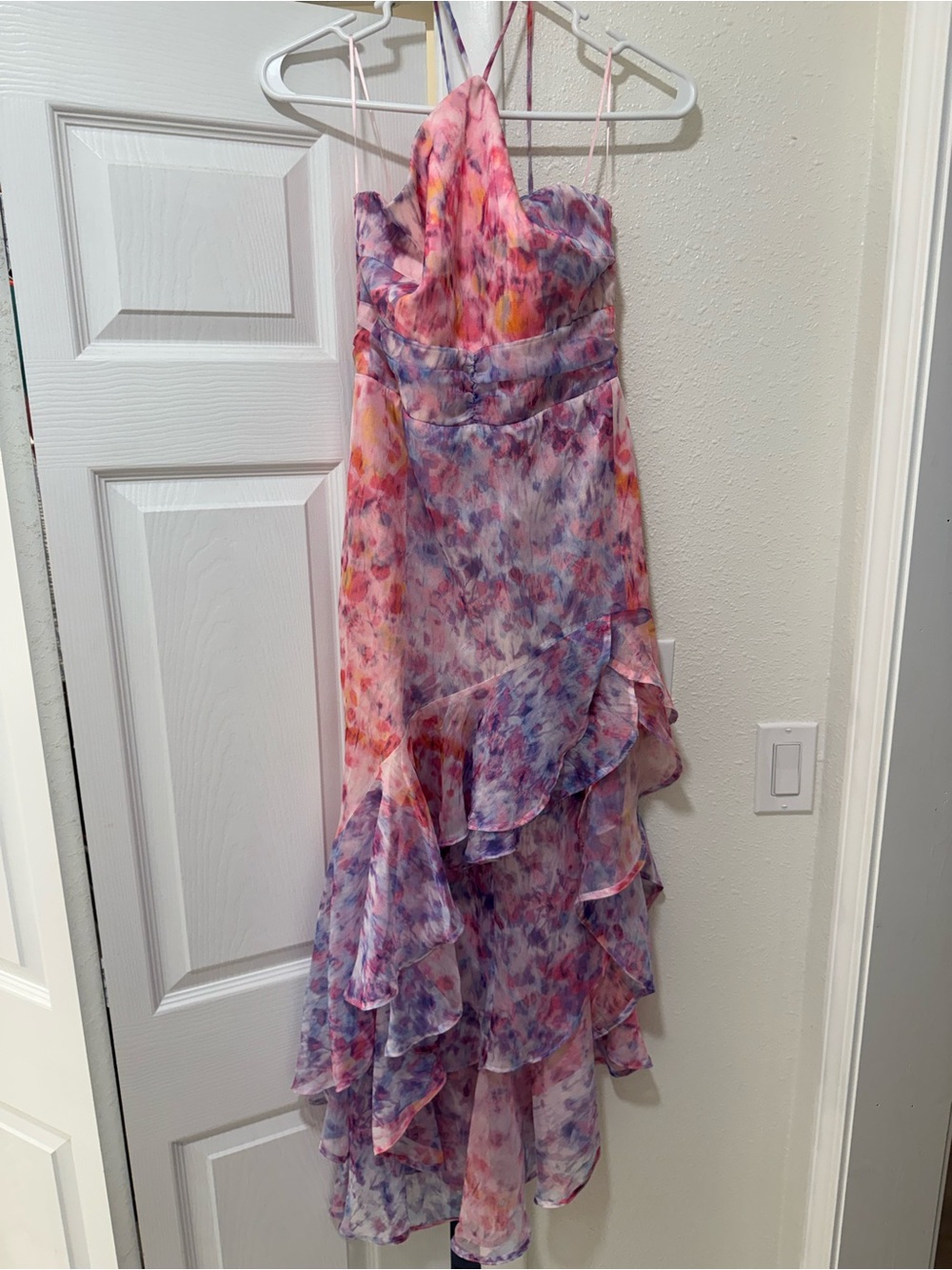 Floral Watercolor Ruffle Maxi Dress - Amanda Uprichard